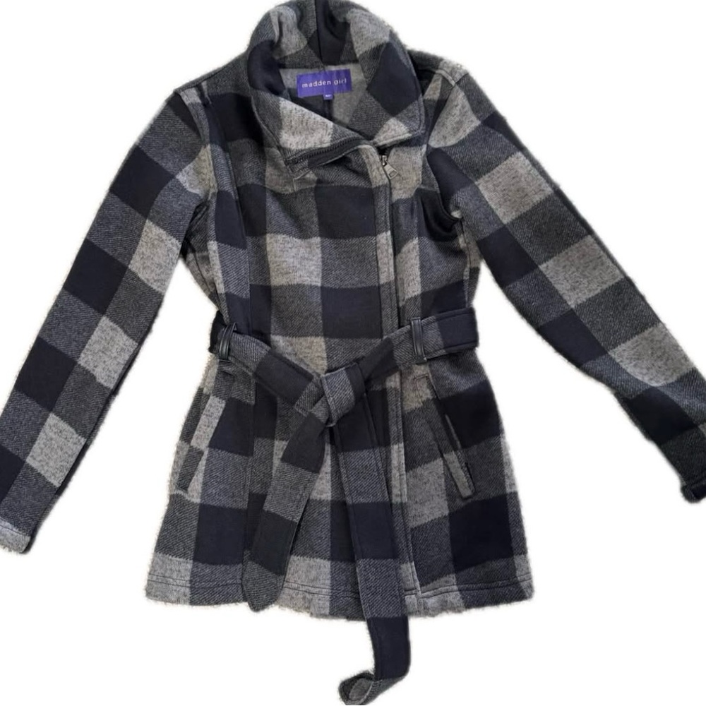 BRAND NEW Buffalo Plaid Women's Jacket with Belt